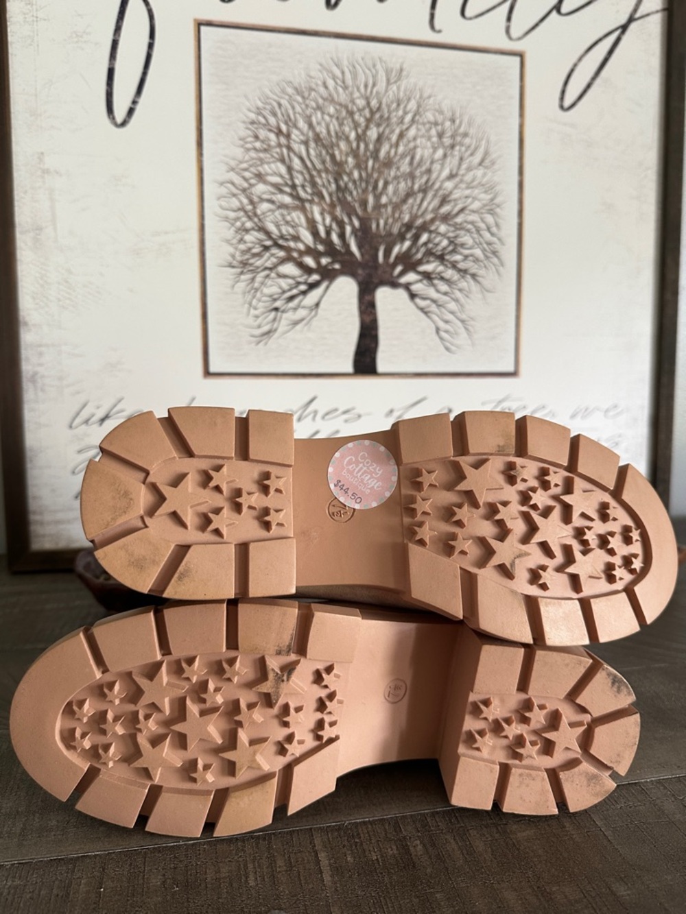 Suede Lug Booties in Camel - Women - Picture 5 of 5